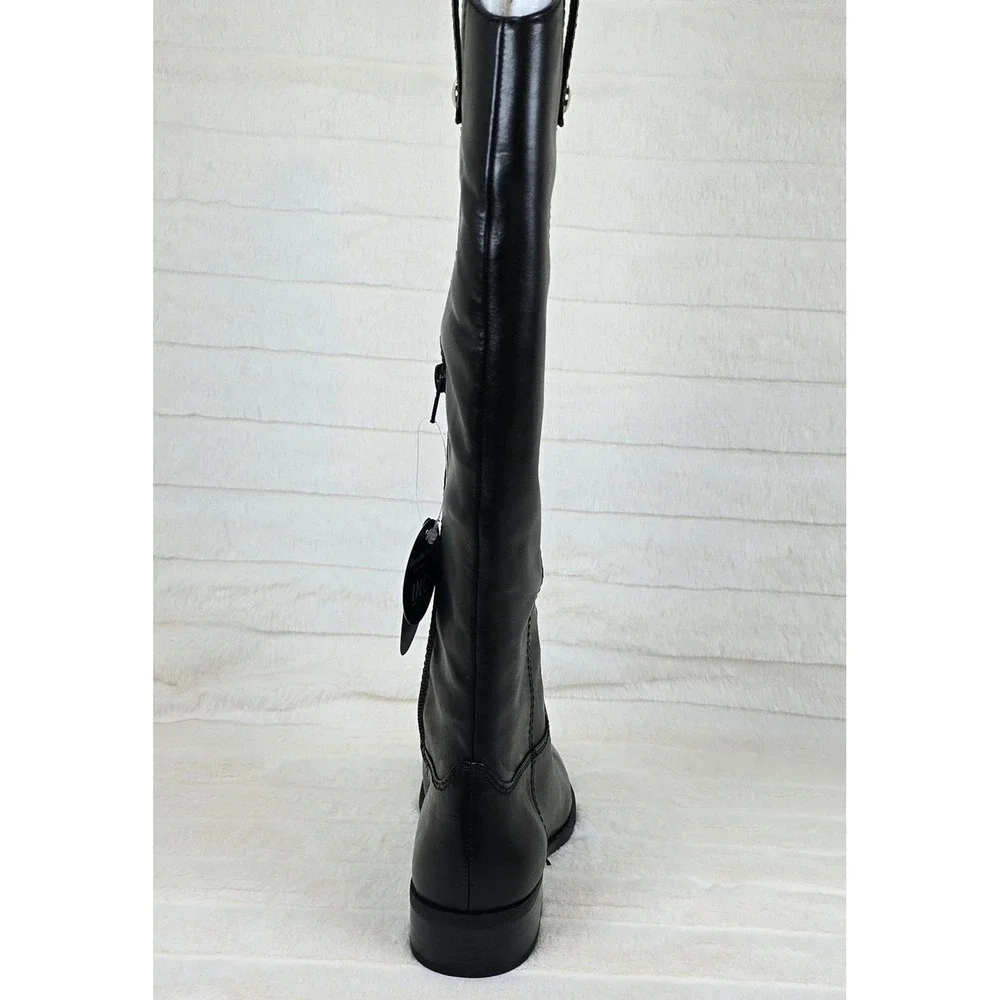 INC Womens Fawne‎ Black Leather Knee-High Boots Size 5.5